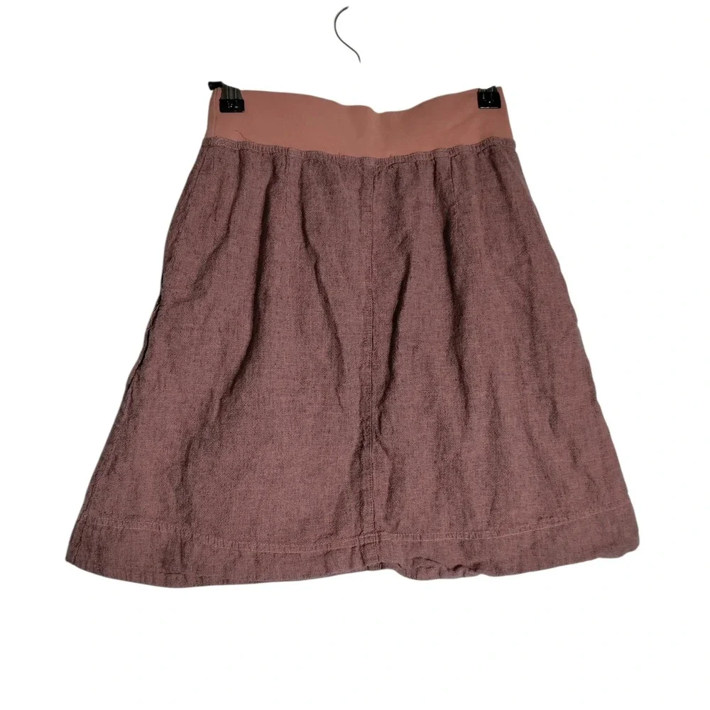 Cut Loose Mauve Linen Cotton Blend A-Line Skirt XS 4199353 Made in USA